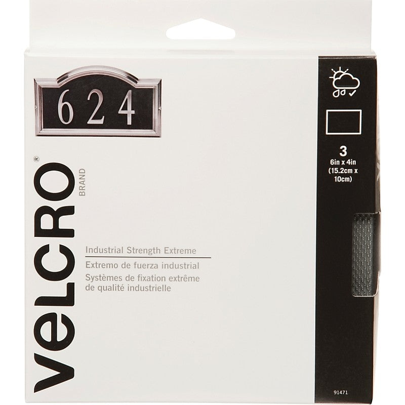 VELCRO Brand Pro Extreme 91471 Fastener, 4 in W, 6 in L, Synthetic, Titanium