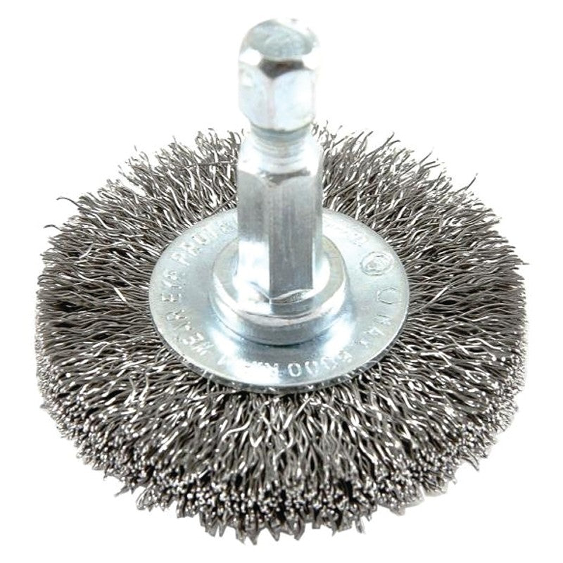 Forney 72726 Wire Wheel Brush, 1-1/2 in Dia, 0.008 in Dia Bristle