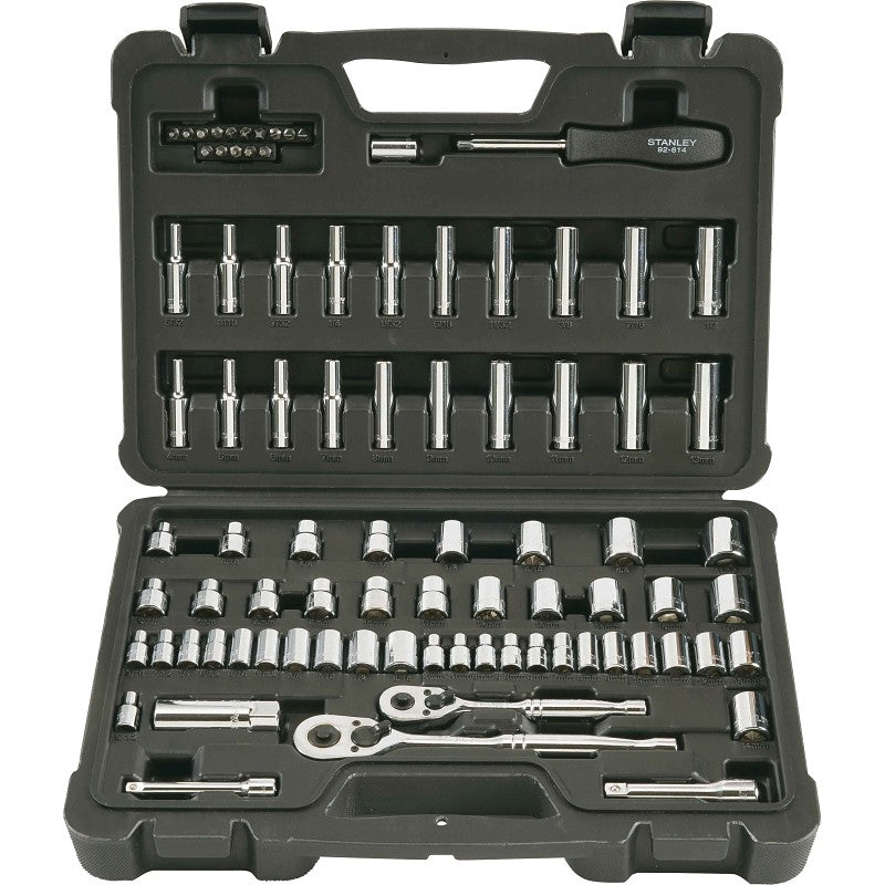 STANLEY STMT71651 Tool Set, 85-Piece, Vanadium Steel, Polished Chrome