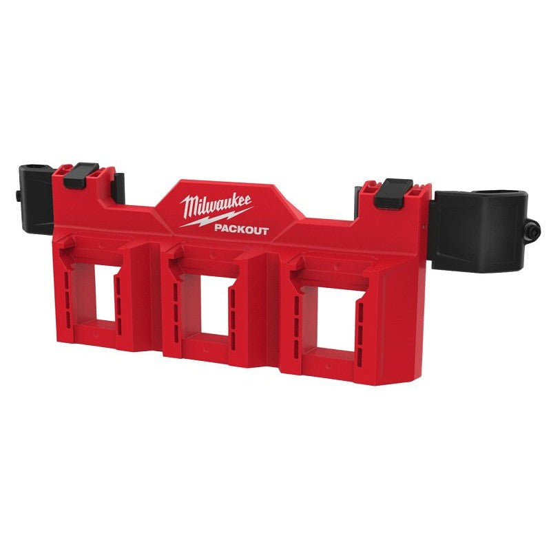 Milwaukee PACKOUT 48-22-8603 Tool Box Battery Rack Attachment, 3-Compartment, ABS/Polycarbonate, Black/Red