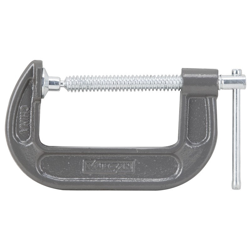 Vulcan JL27363 C-Clamp, 4 in Max Opening Size, 1-3/4 in D Throat, Steel Body, Gray Body