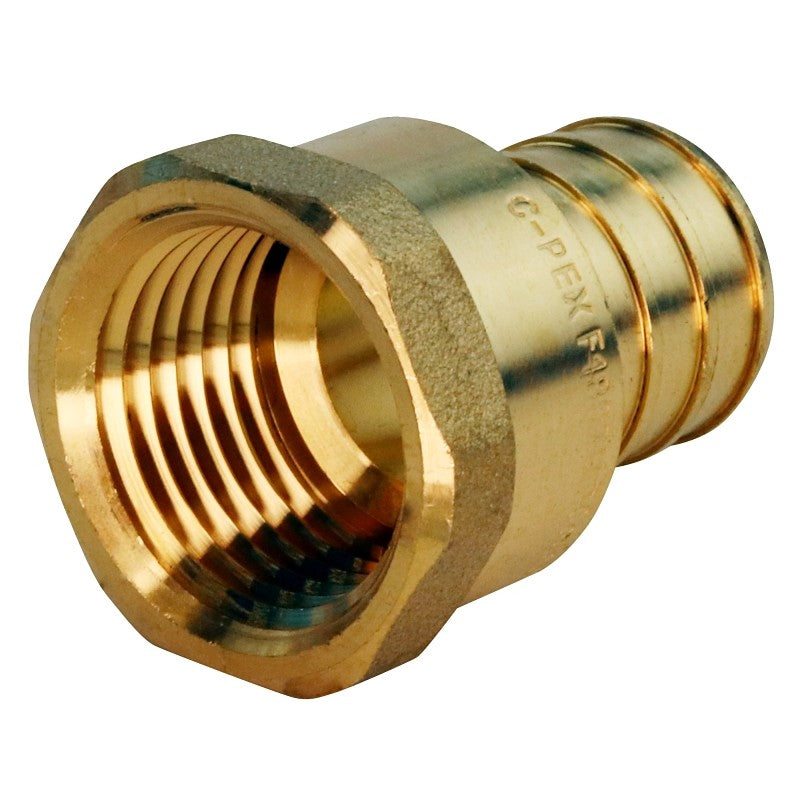 Apollo APXFA3412 Pipe Adapter, 3/4 x 1/2 in, Barb x FPT, Brass, 200 psi Pressure