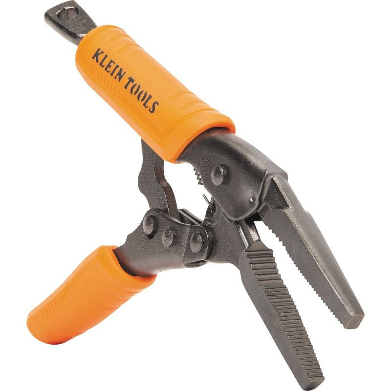 Klein Tools 38611 Locking Plier, 7.35 in OAL, 2 in Jaw Opening, Black/Orange Handle, Molded Grip Handle, 0.36 in W Jaw