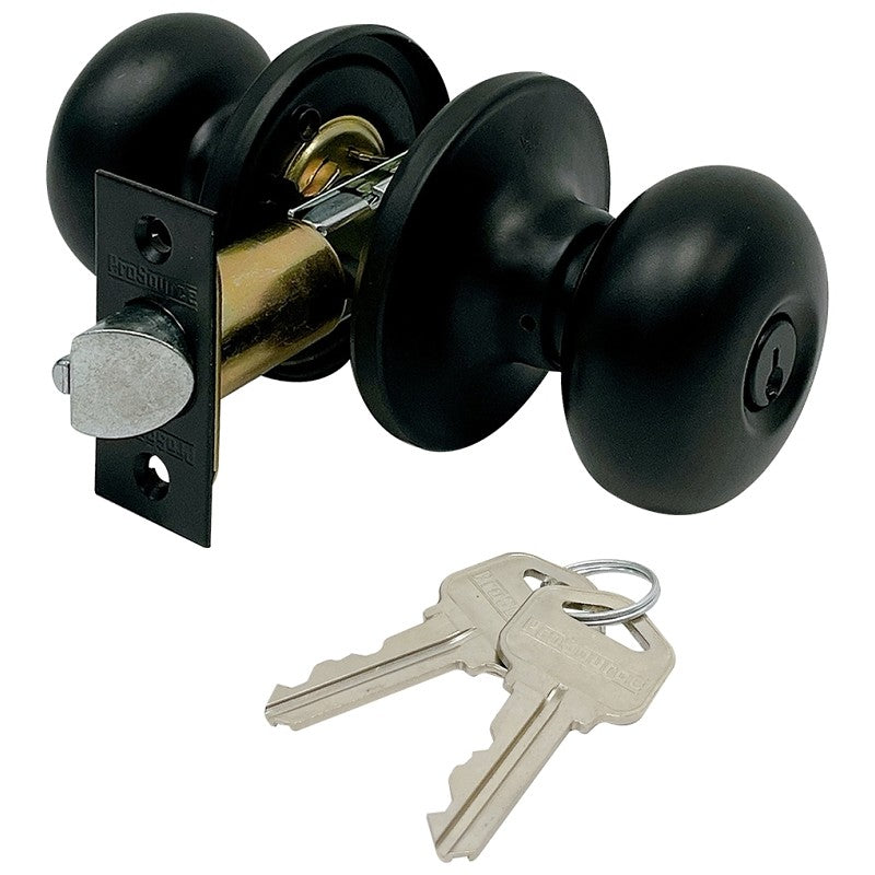 ProSource TFX900BSR4V24 Entry Knob, Knob Handle, Matte Black, Metal, KA3, KW1 Keyway, 3 Grade, Matte Black (Pack of 3)