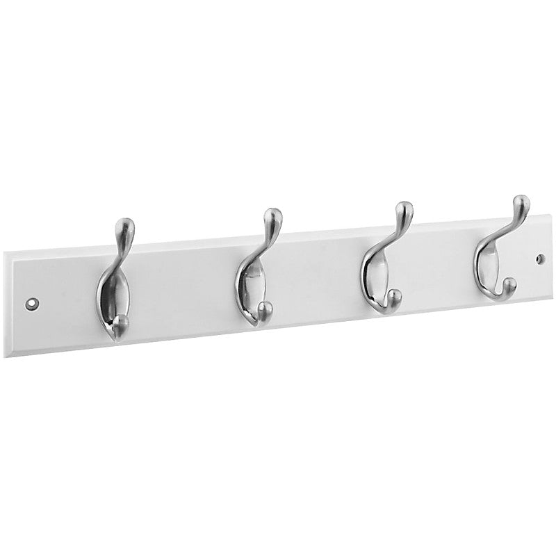 National Hardware DPV8170 S813-030 Series Hook Rail, Wall Mounting, 18 in L x 5/8 in W x 2-3/4 in H Dimensions, White