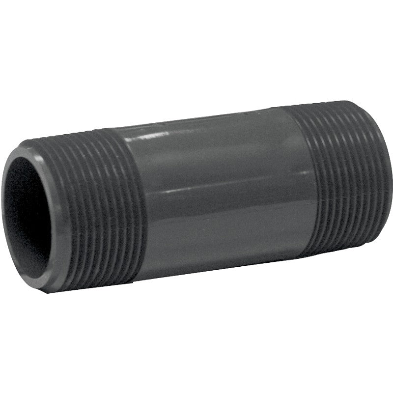 Genova P-114-3 Pipe Nipple, 1-1/4 in, MIP x MIP, PVC, Gray, SCH 80 Schedule, 3 in L