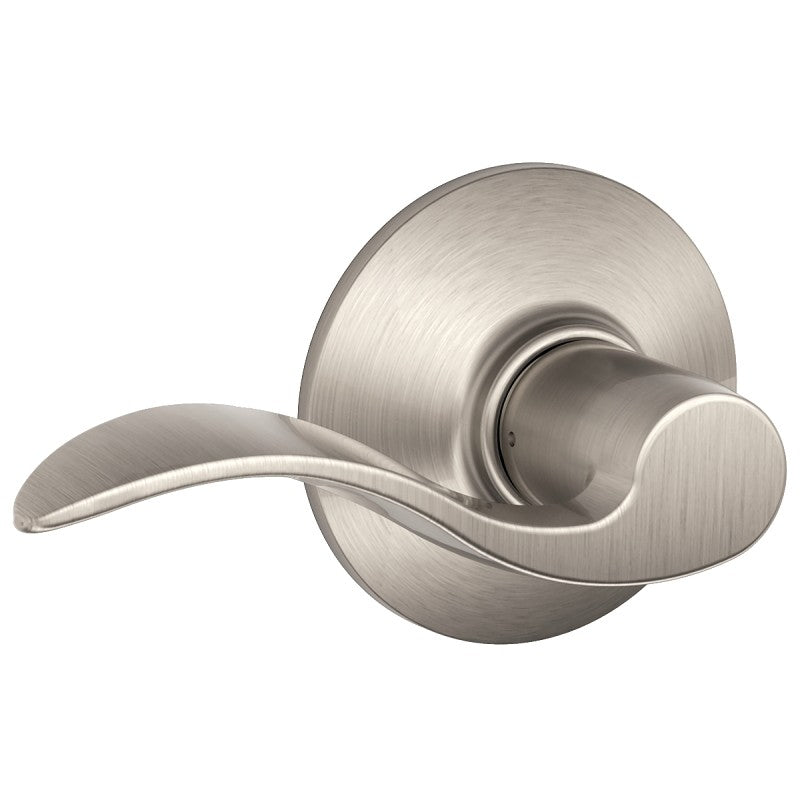 Schlage Accent Series F10V ACC 619 Passage Lever, Mechanical Lock, Satin Nickel, Metal, Residential, 2 Grade