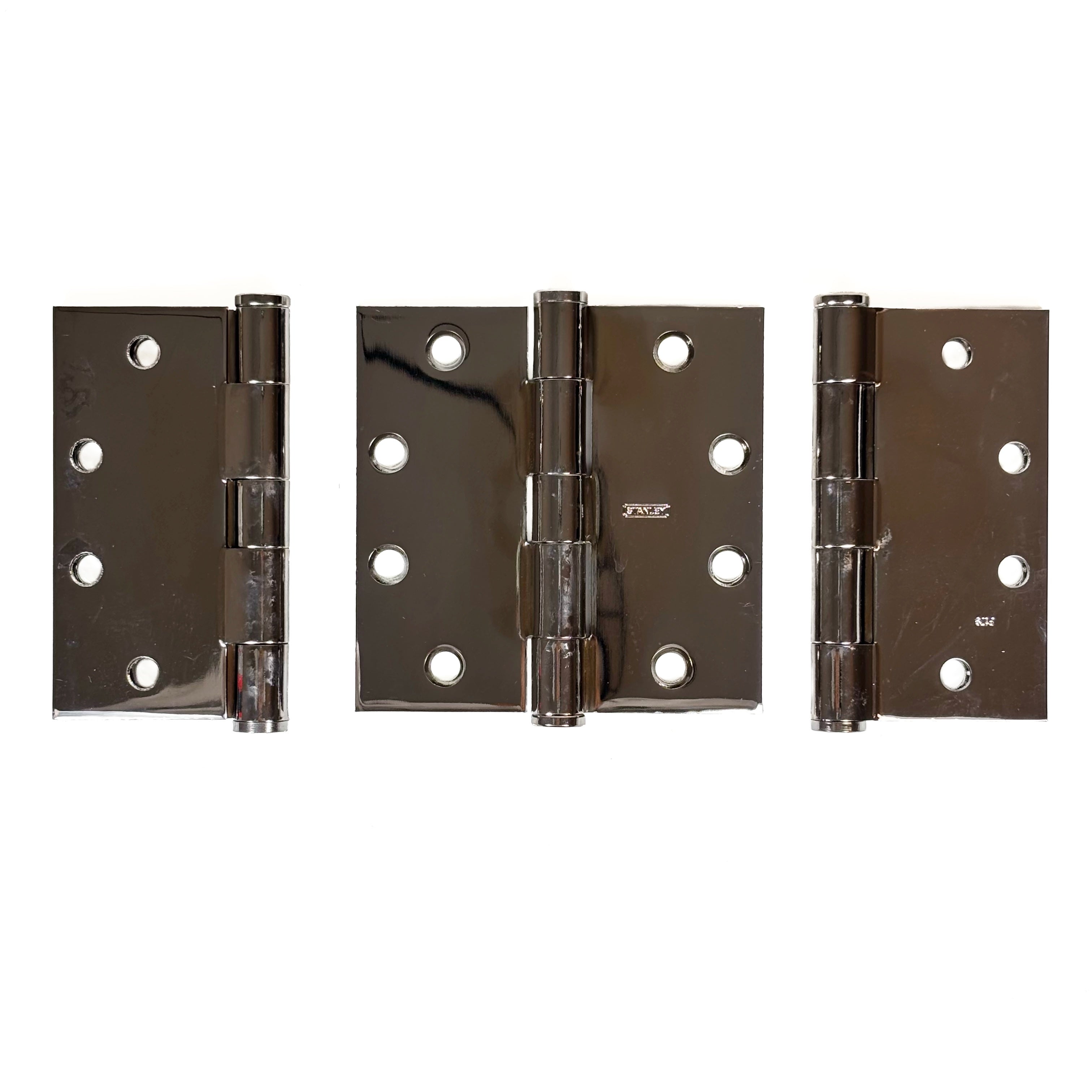 Commercial Door Hinges 4-1/2 Inch Square Corner Polished Chrome 3 Pack