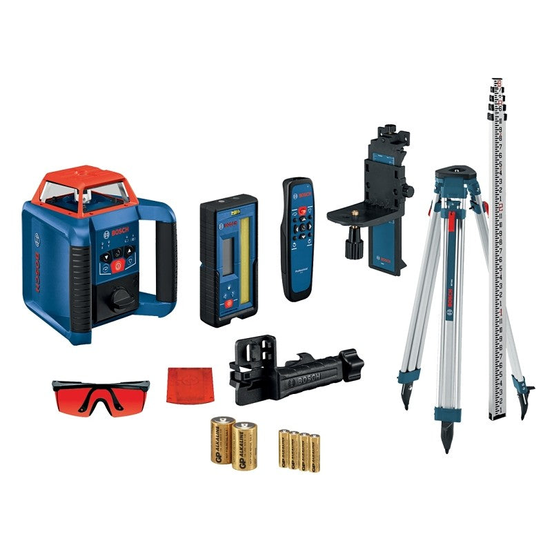 Bosch GRL2000-40HVK Rotary Laser Kit, Up to 2000 ft, Red Laser