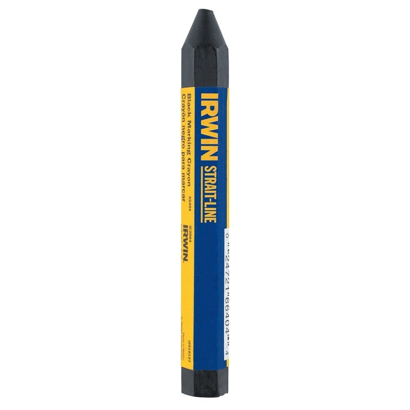 Irwin 66404 Permanent Lumber Crayon, Black, 1/2 in Dia, 4-1/2 in L (Pack of 12)
