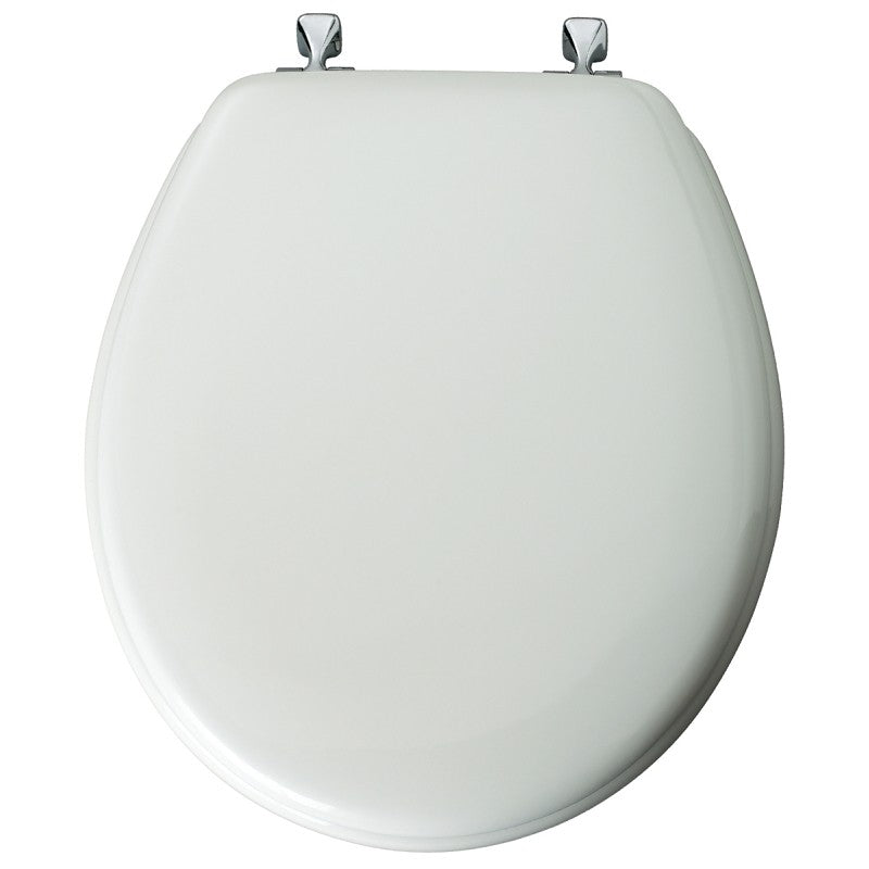 Mayfair 44CP-000 Toilet Seat, 16.56 in L, 14.38 in W, 2.06 in H, Round, Wood, White