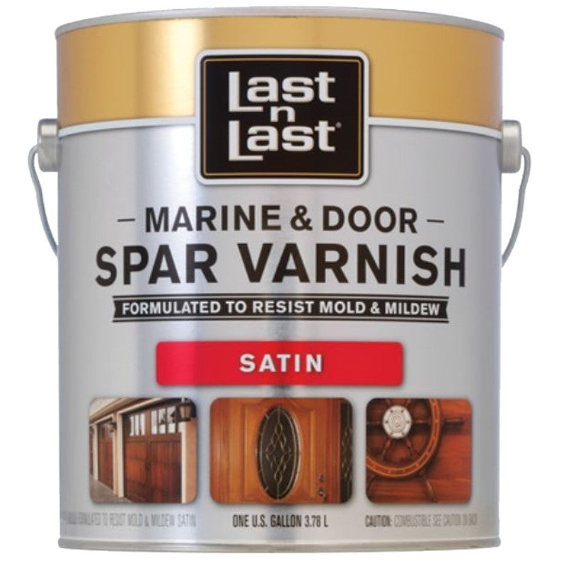 Last n Last 50804 Marine and Door Spar Varnish, Satin, Amber, Liquid, 1 qt, Can (Pack of 6)