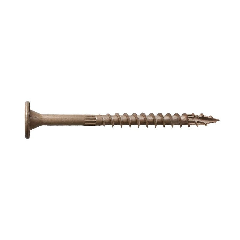 Simpson Strong-Tie Strong-Drive SDWS SDWS22400DBMB Timber Screw, 4 in L, Serrated Thread, Washer Head, 6-Lobe Drive