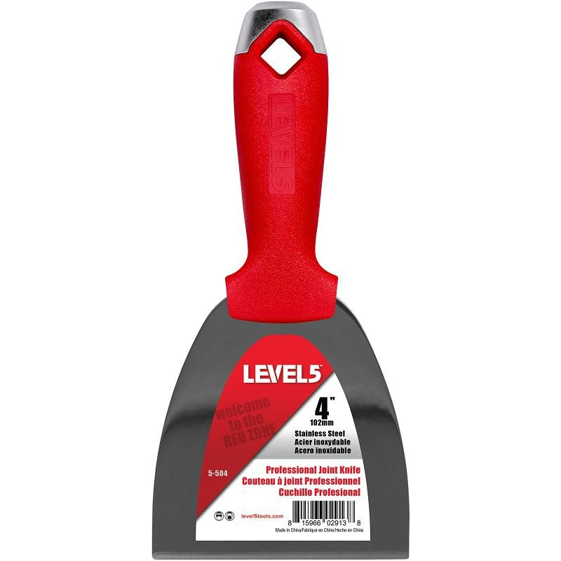 Level5 5-504 Joint Knife, 4 in W Blade, Stainless Steel Blade, Solid Grip Handle, Polypropylene Handle (Pack of 4)