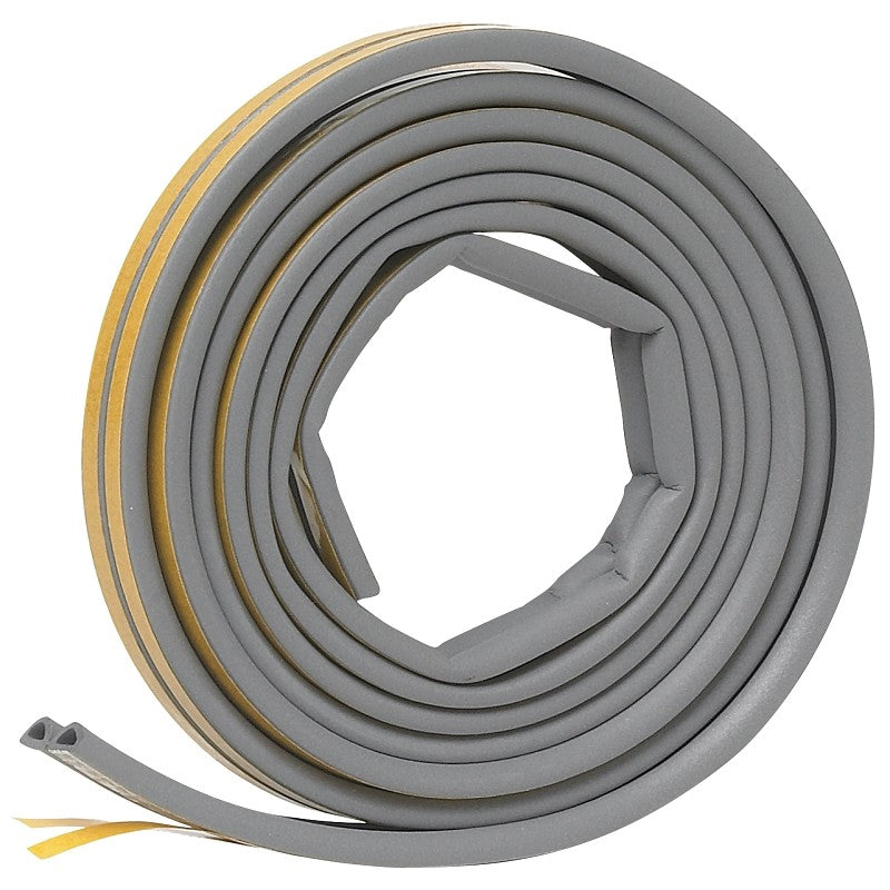 Frost King V25GA Weatherseal, 5/16 in W, 17 ft L, EPDM Rubber, Gray