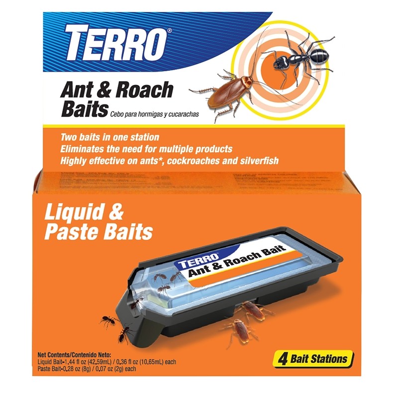Terro T360 Ant and Roach Bait, 1.44 fl-oz Liquid, 0.28 oz Paste, Pack