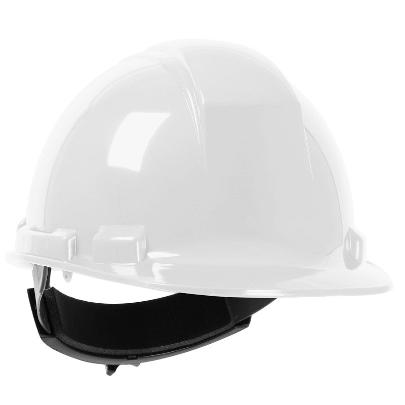 Safety Works 280-HP241RV-01 Cap Style Hard Hat, 6-1/4 in L x 11.38 in W, 4-Point Quick-Release Suspension, White