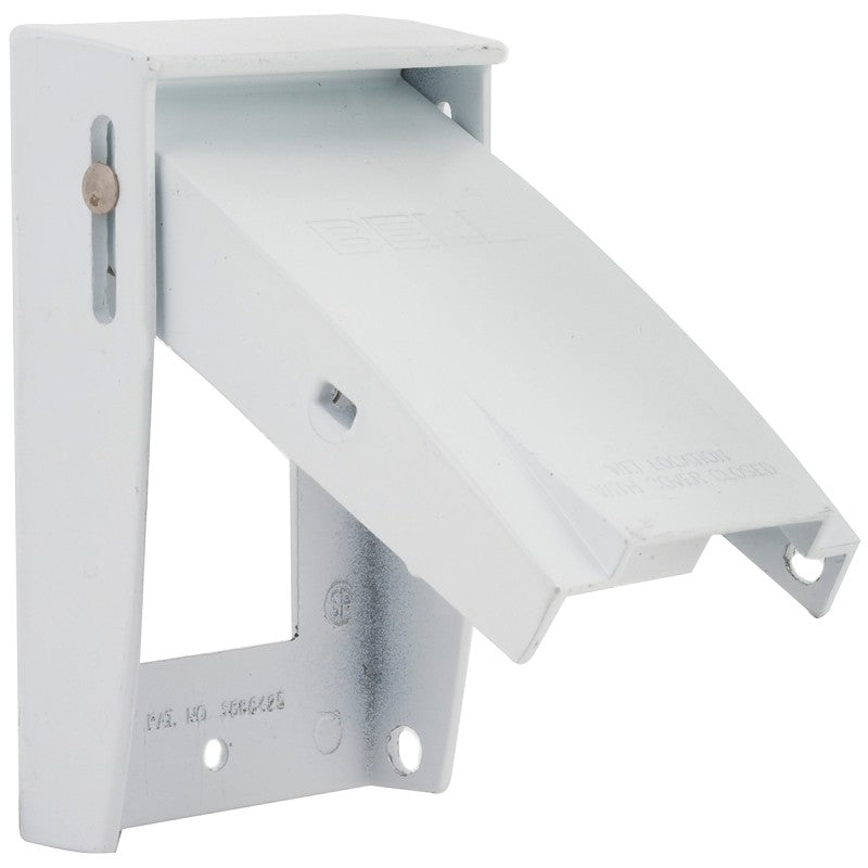 Hubbell 5028-6 Cover, 4-1/2 in L, 2-3/4 in W, Aluminum, White, Powder-Coated