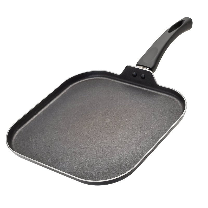Epoca EEGY-3228 Non-Stick Griddle, Aluminum, Gray, Dishwasher Safe: Yes, Ergonomic Handle