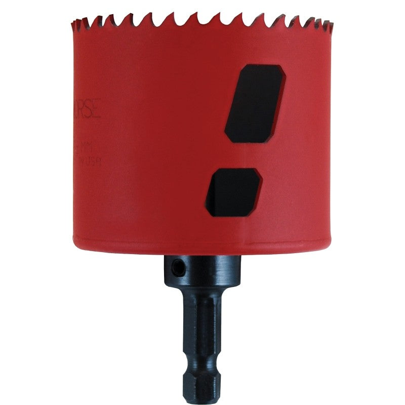 Morse MHSA46C Hole Saw, 2-7/8 in Dia, 1-15/16 in D Cutting, 3/8 in Arbor, 4/6 TPI, HSS Cutting Edge