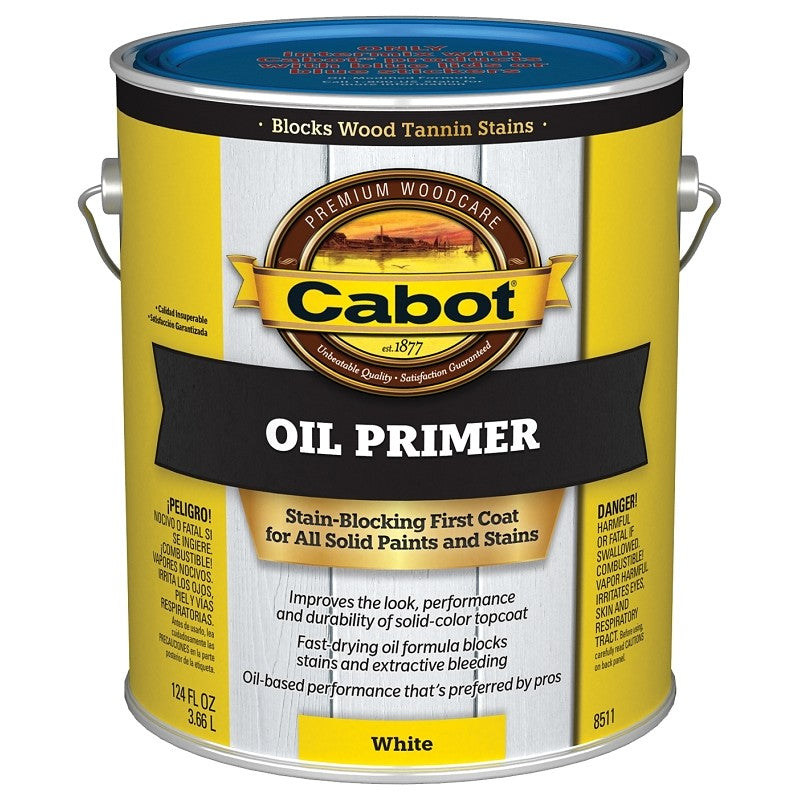 Cabot Problem-Solver 140.0008511.007 Exterior Primer, Flat, White, 1 gal (Pack of 4)