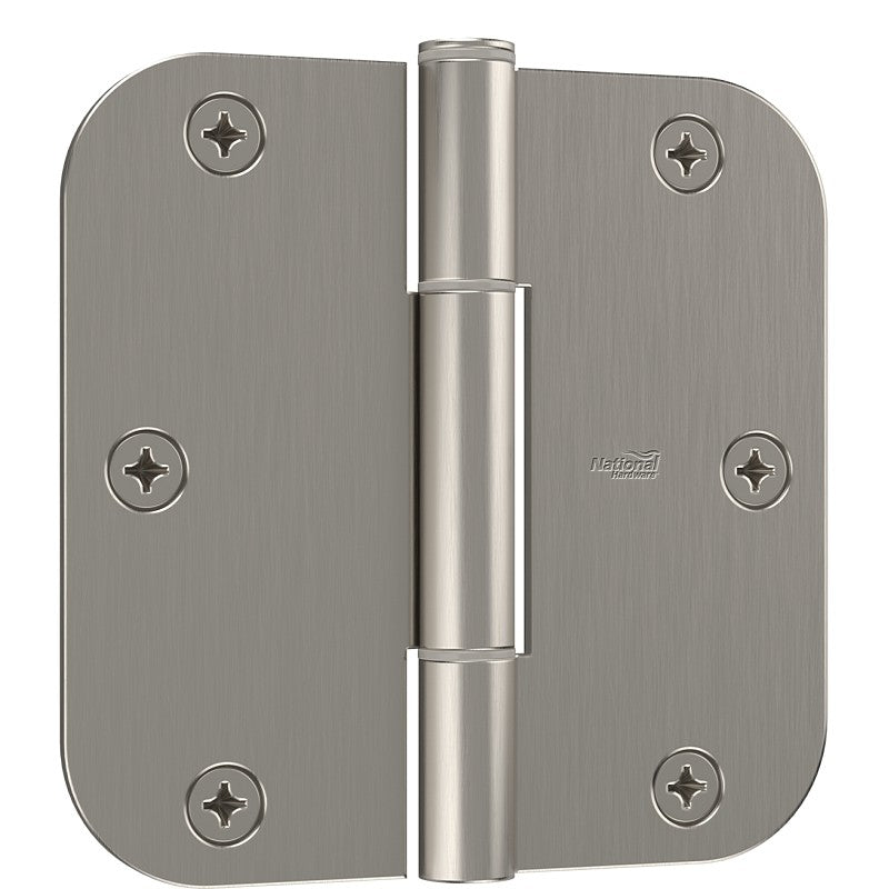 National Hardware Squeak Guard Series N830-449 Door Hinge, 1/4 in Corner Radius, 3-1/2 in H Frame Leaf, Steel, 3/CD