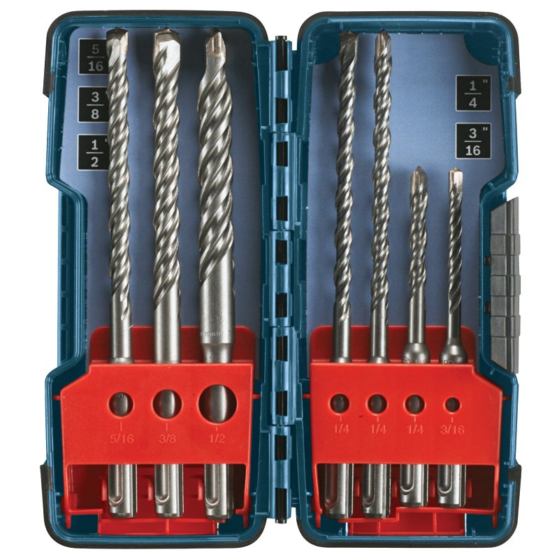 Bosch Bulldog HCK001 Rotary Hammer Bit Set, 7-Piece, Carbide