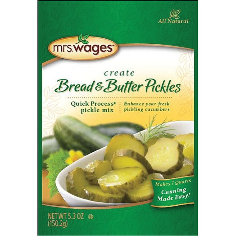 Mrs. Wages W620-J7425 Bread and Butter Pickle Mix, 5.3 oz Pouch (Pack of 12)