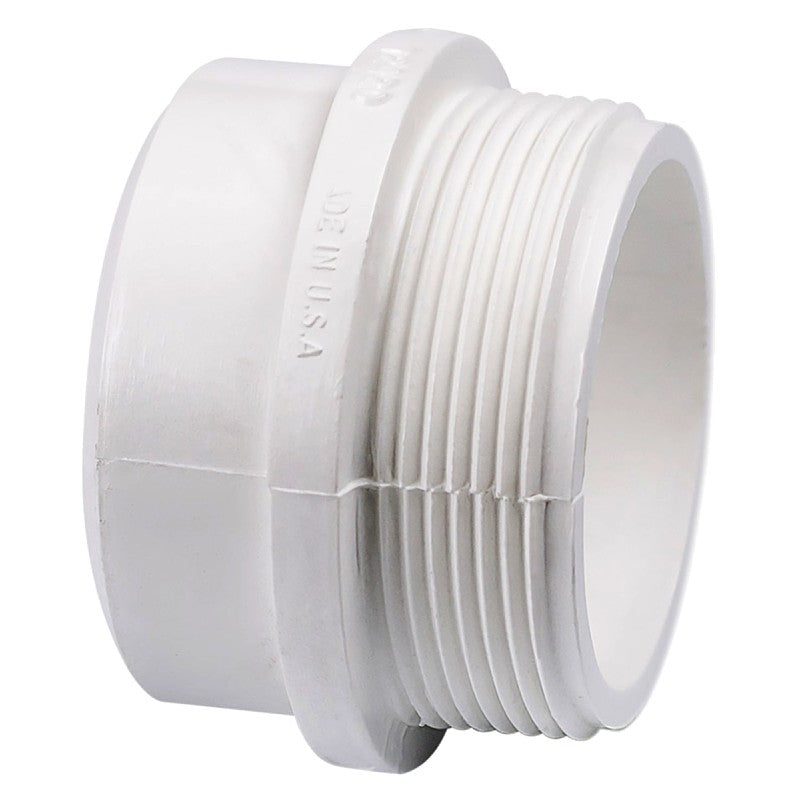 Canplas 192802 Pipe Adapter, 2 in, Spigot x MNPT, PVC, White