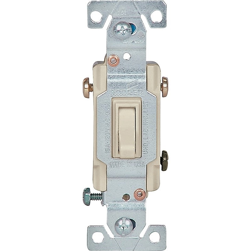 Eaton Wiring Devices 1303-7V-BOX Series Toggle Switch, Ivory, Flush Mount, 15 A, Polycarbonate Housing Material (Pack of 10)