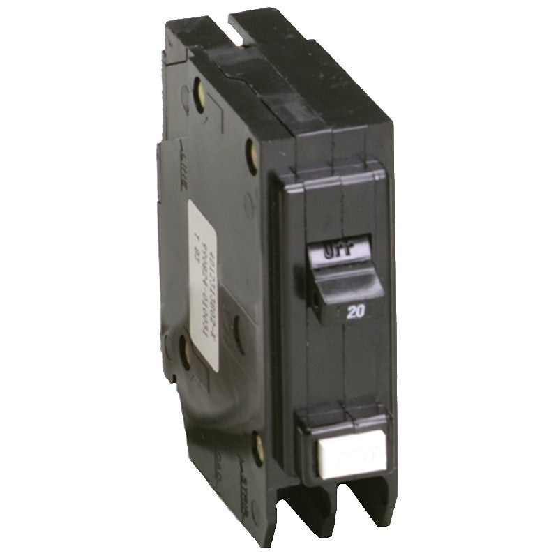 Eaton BRP120GF Circuit Breaker, Type BR GFCI, 20 A, 1-Pole, 120/240 V, Trip-to-Center Trip, Plug
