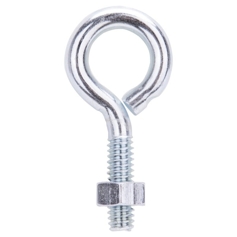 ProSource LR269 Eye Bolt, 6.3 mm Thread, Machine Thread, 7/8 in L Thread, 1 in Dia Eye, 134 lb Working Load, Steel, Zinc (Pack of 20)
