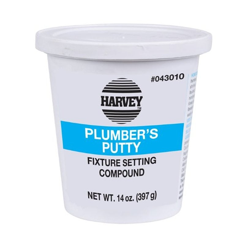 Harvey 43010 Plumbers Putty, Solid, Off-White, 14 oz Can