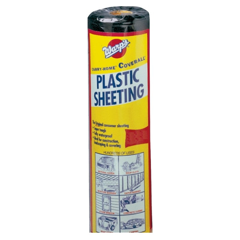 Warp's 4CH15-B Poly Film, 4 mil Thick, 25 ft L, 15 ft W, Black (Pack of 4)