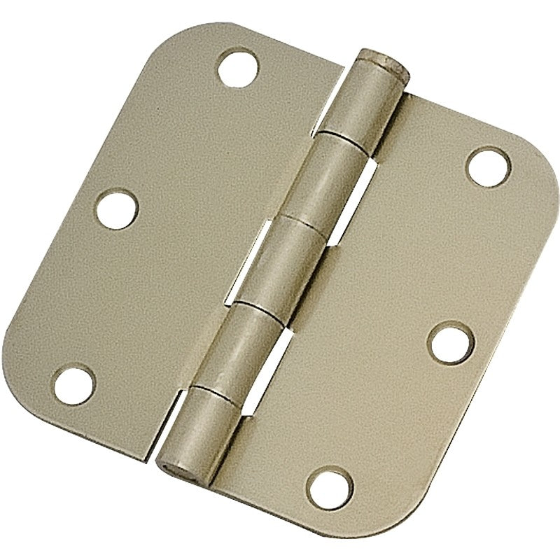 ProSource 20347US4 Door Hinge, Steel, Satin Brass, Loose Pin, 180 deg Range of Motion, Screw Mounting