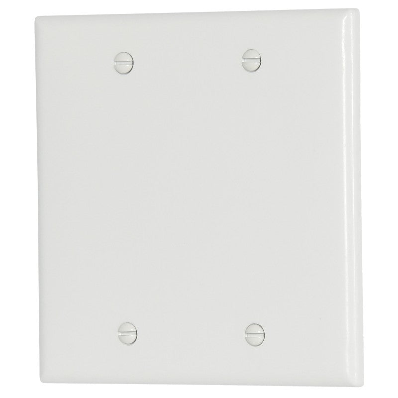 Eaton Cooper Wiring 2137W-BOX Wallplate, 4-1/2 in L, 4.56 in W, 0.08 in Thick, 2 -Gang, Thermoset, White
