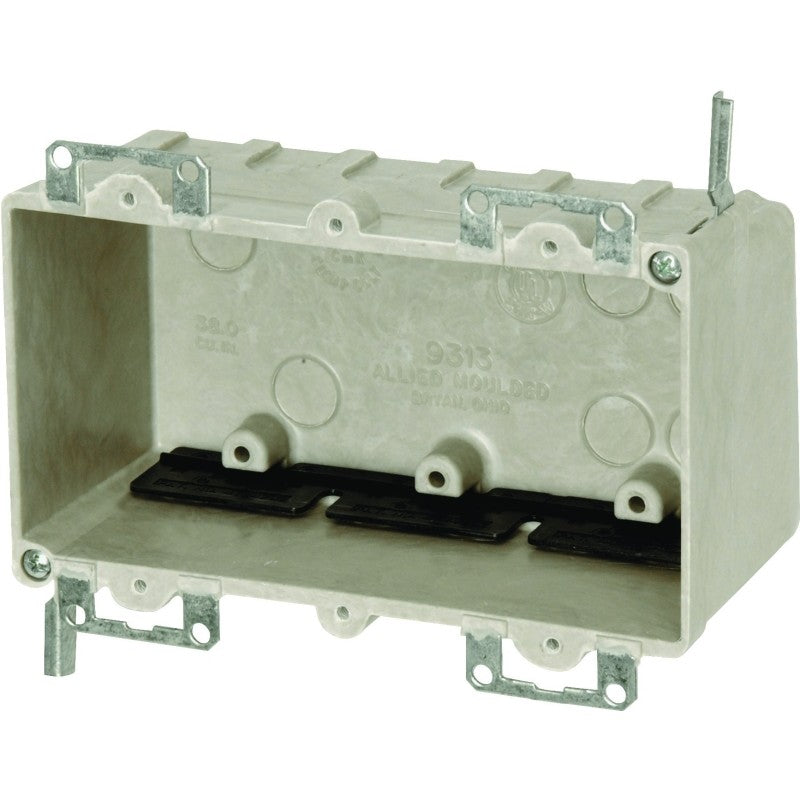 fiberglassBOX 9313-EWK Electrical Box, 3 -Gang, Fiberglass Reinforced Polyester BMC, Beige/Tan