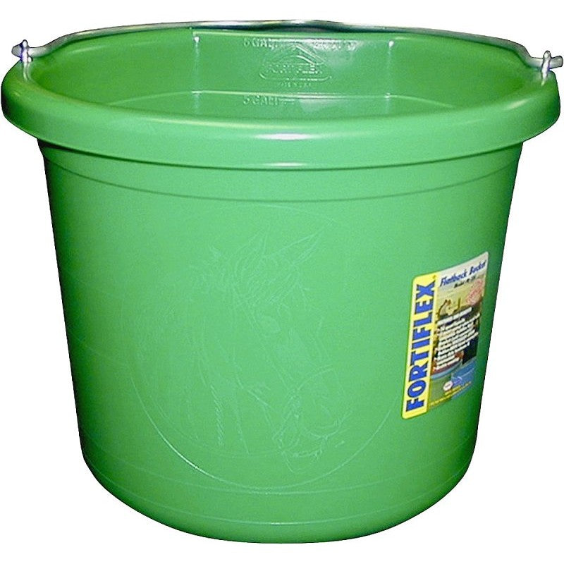 Fortex-Fortiflex FB-124 Series FB-124GR Bucket, 24 qt Volume, Rubber/Polyethylene, Green