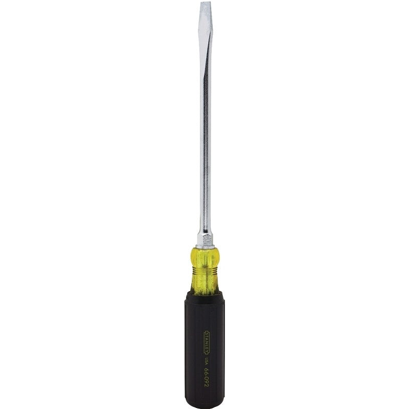 STANLEY 66-092 Screwdriver, 3/8 in Drive, Slotted Drive, 13-5/8 in OAL, 8 in L Shank, Vinyl Grip Handle