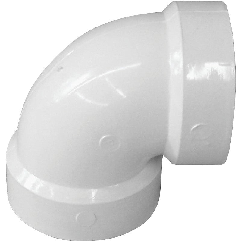 IPEX 192202 Pipe Elbow, 2 in, Hub, 90 deg Angle, PVC, White, SCH 40 Schedule