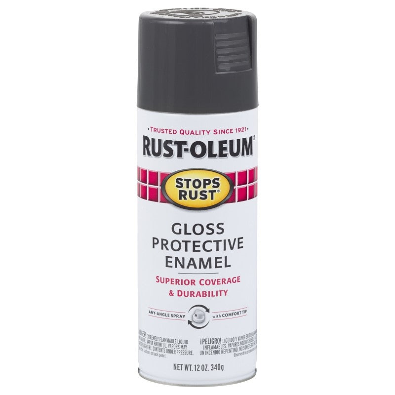 Rust-Oleum 7784830 Rust Preventative Spray Paint, Gloss, Charcoal Gray, 12 oz, Can