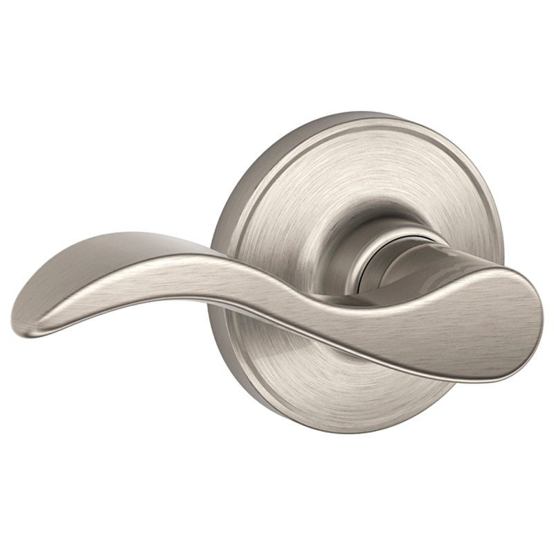 Schlage J Series J10SEV619 Passage Lever, Mechanical Lock, Satin Nickel, Metal, Residential, 3 Grade, 7/8 in Housing Dia