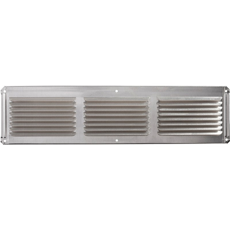 Master Flow EAC16X4 Undereave Vent, 4 in L, 16 in W, 26 sq-ft Net Free Ventilating Area, Aluminum, Mill (Pack of 36)