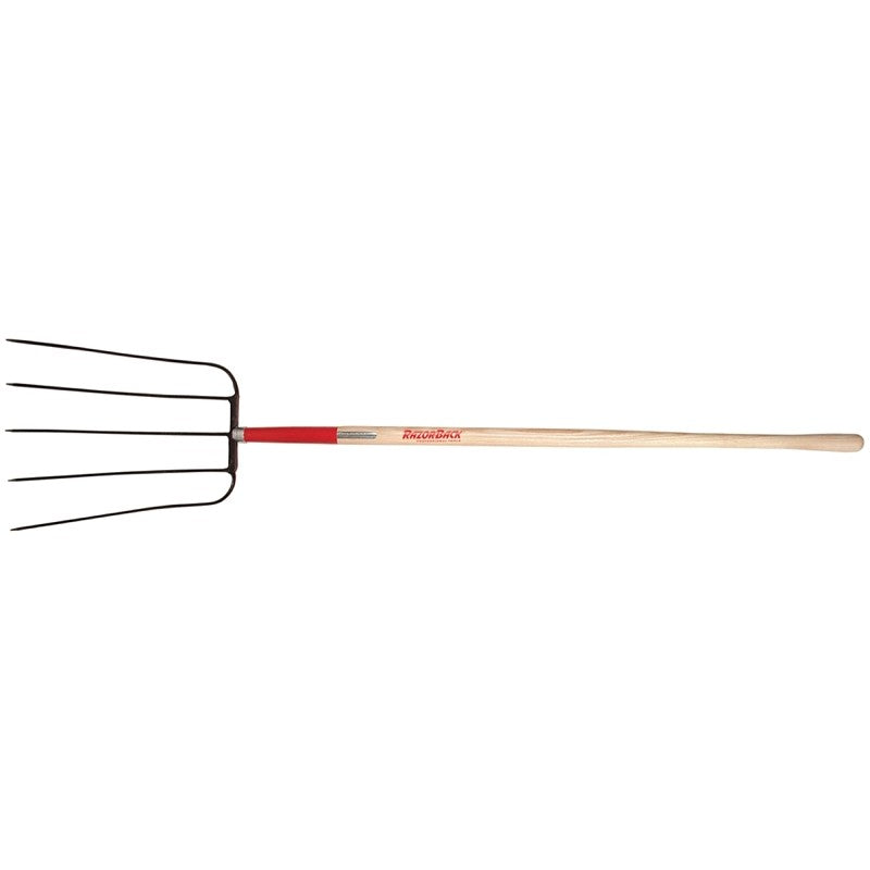 Razor-Back 73141 Barley Fork, Oval Tine, Steel Tine, Wood Handle, Straight Handle, 63-1/2 in L Handle