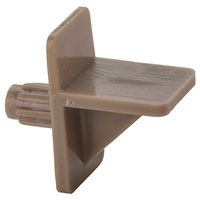 Shelf Support Tan Plastic 1/4 Inch Hole 8 Pack