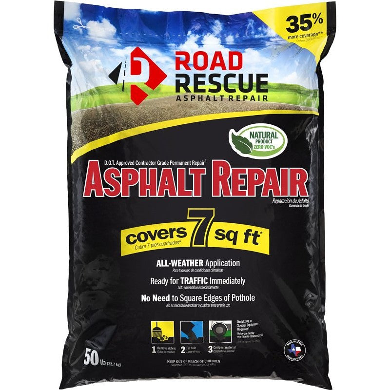 Road Rescue AP-50 Pre-Mixed Patch, Black, 50 lb Bag