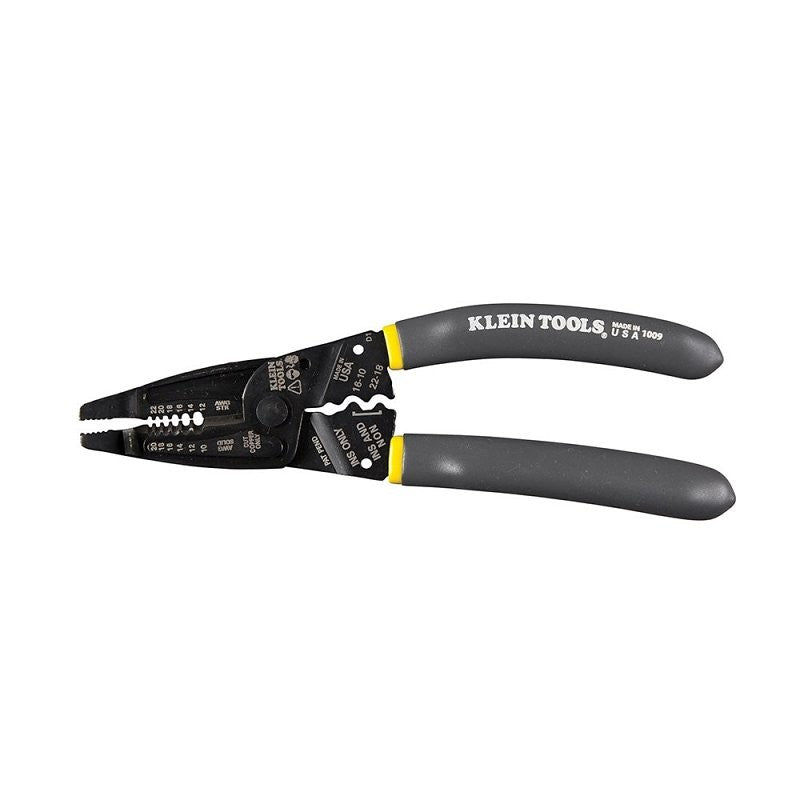 Klein-Kurve 1009 Wire Stripper and Crimper, 10 to 20 AWG Wire, 10 to 20, 12 to 22 AWG Stripping, 7-3/4 in OAL