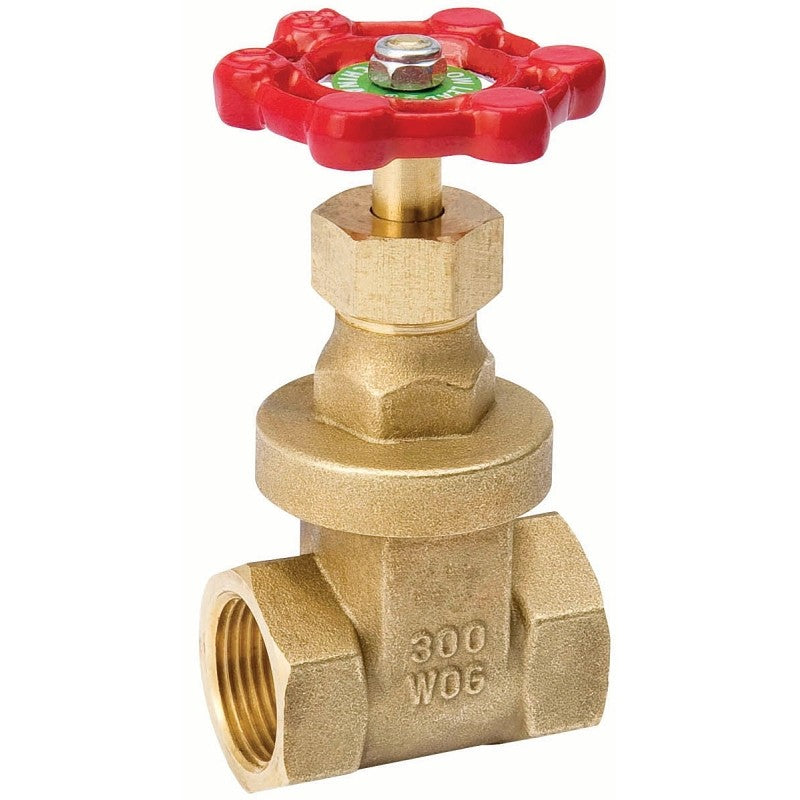 B & K ProLine Series 100-204NL Gate Valve, 3/4 in Connection, FPT, 300/150 psi Pressure, Brass Body