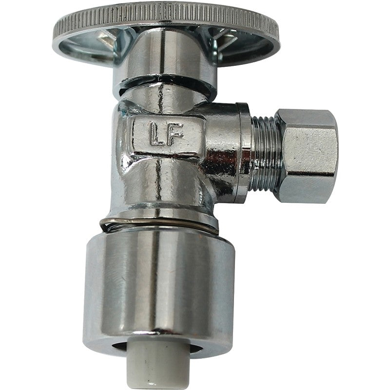 Plumb Pak PP2622POLF Stop Valve, 5/8 x 3/8 in OD Connection, Push Fit x Compression, Brass Body