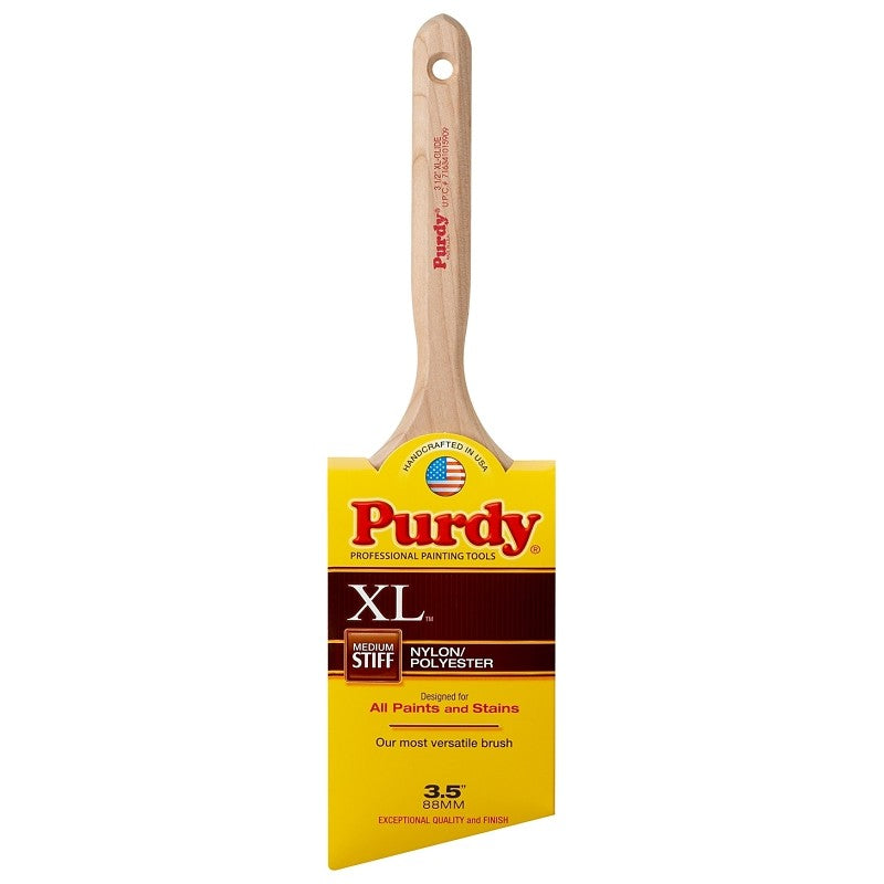 Purdy 144152335 Trim Brush, Hardwood Handle, 3-1/2 in W, Nylon/Polyester Bristle, Fluted Handle